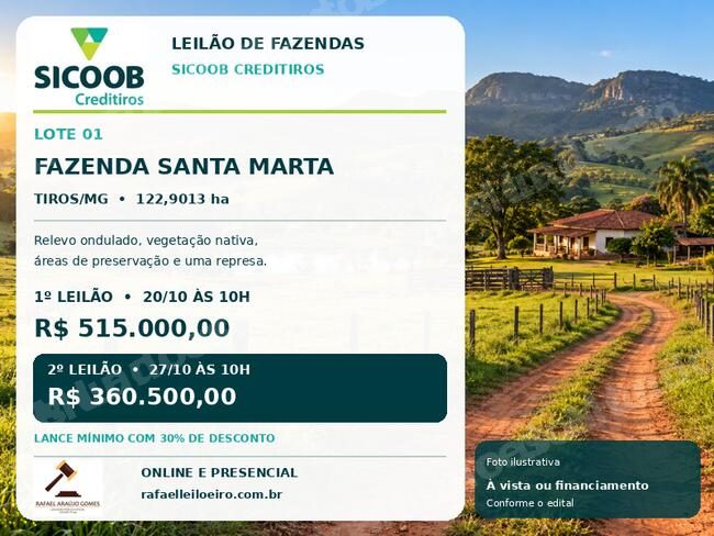 Terreno em leilão em Tiros/MG - Lote 1