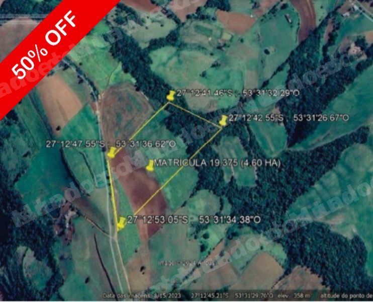 Terreno de 46000 m2 em leilao em Caiçara/RS