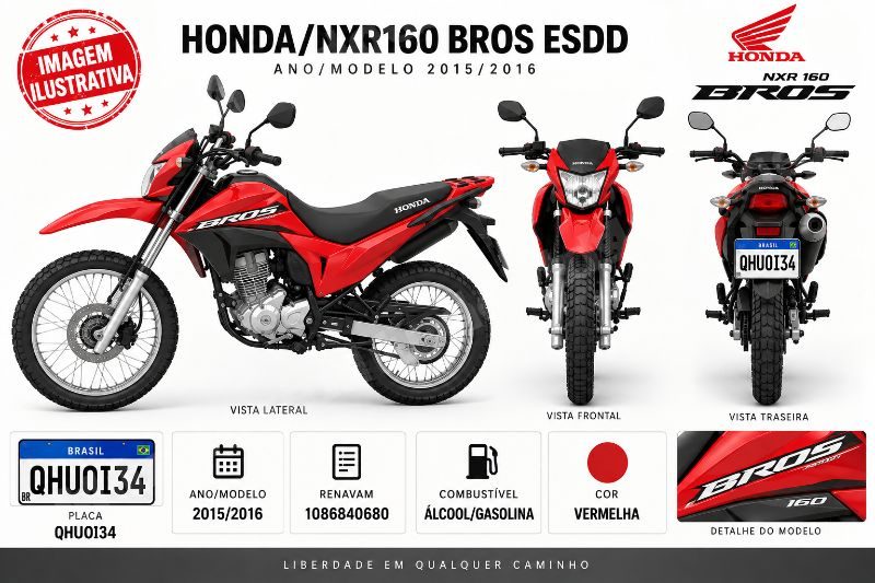 Honda 2015 em leilão em São José do Cerrito/SC