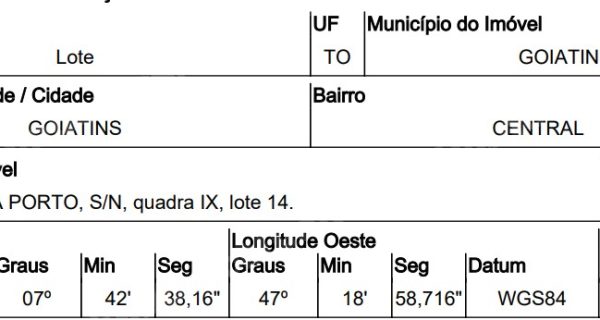 Terreno em leilao em TO