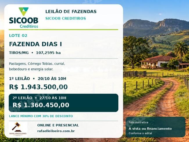 Terreno em leilão em Tiros/MG - Lote 3