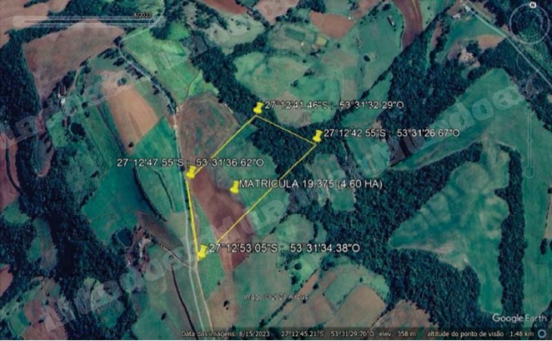 Terreno de 46000 m2 em leilao em Caiçara/RS